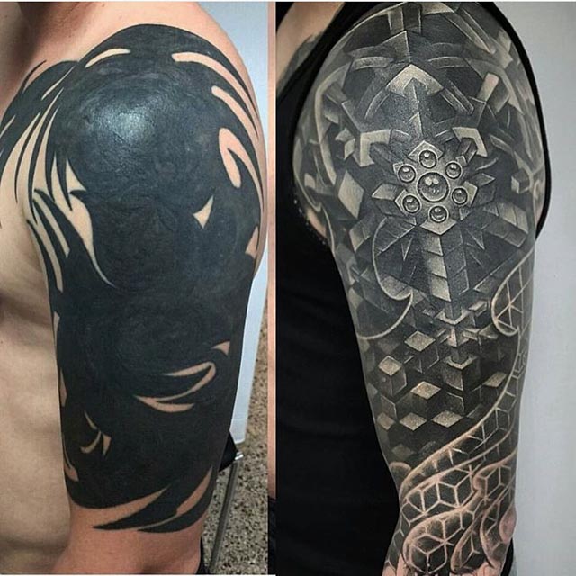 cover up of the black tattoo