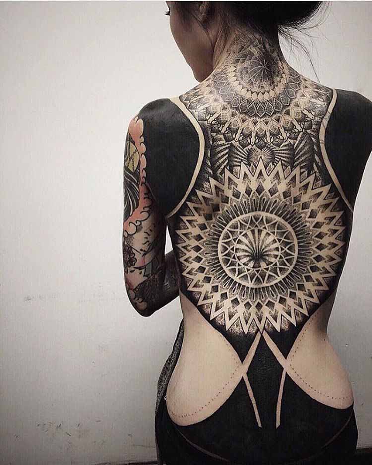full back tattoos girl