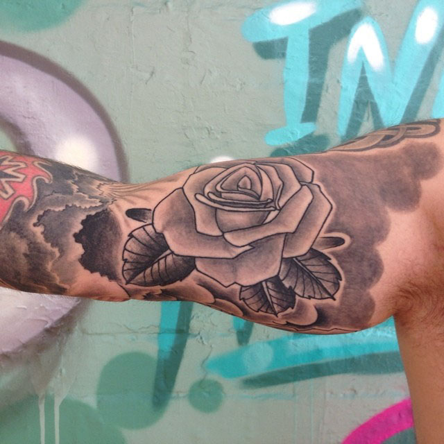 Bicep Rose Tattoo by earlofpigment