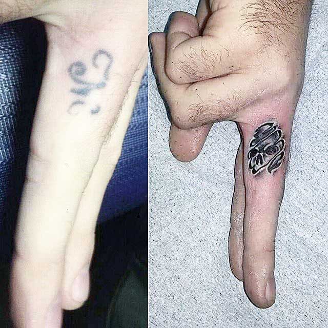 Cool Finger Tattoo Cover Up