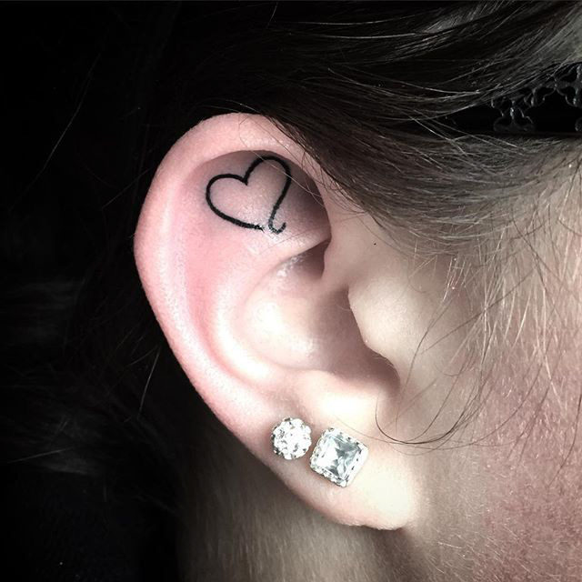 Heart Outline Inside the Ear by @manchubaby