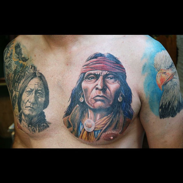 Indian Man Tattoo by Alexandr Cormacov