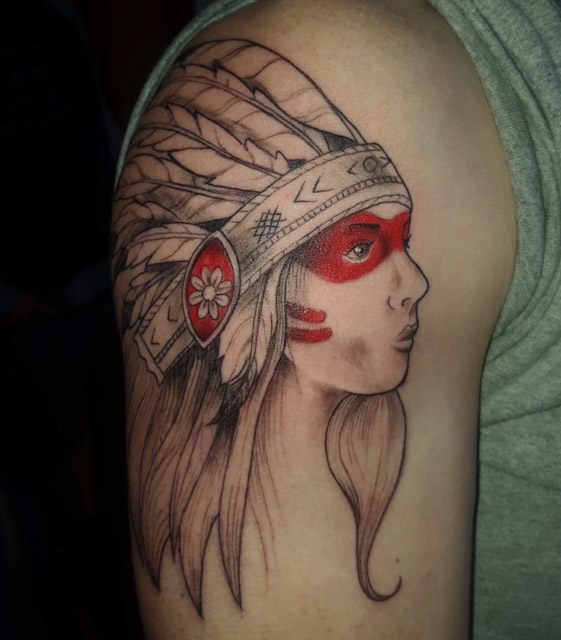 Indian Tattoo Girl by Dana Morse
