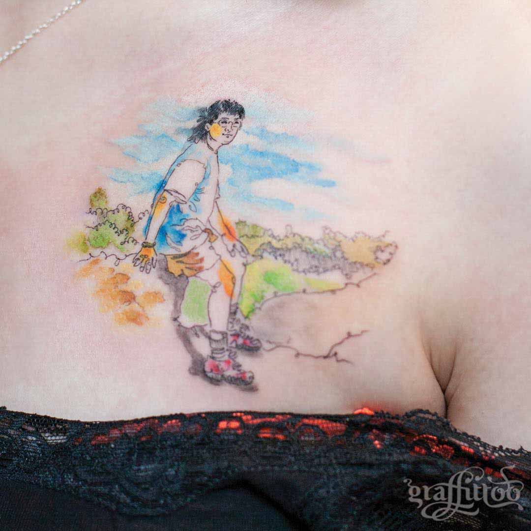 Watercolor Mom Dedicarion tattoo