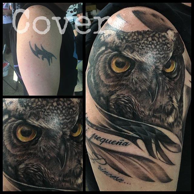 Owl Tattoo Cover Up