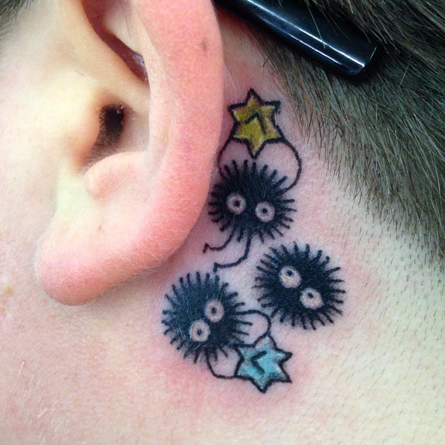 Star Tattoo Designs Behind Ear