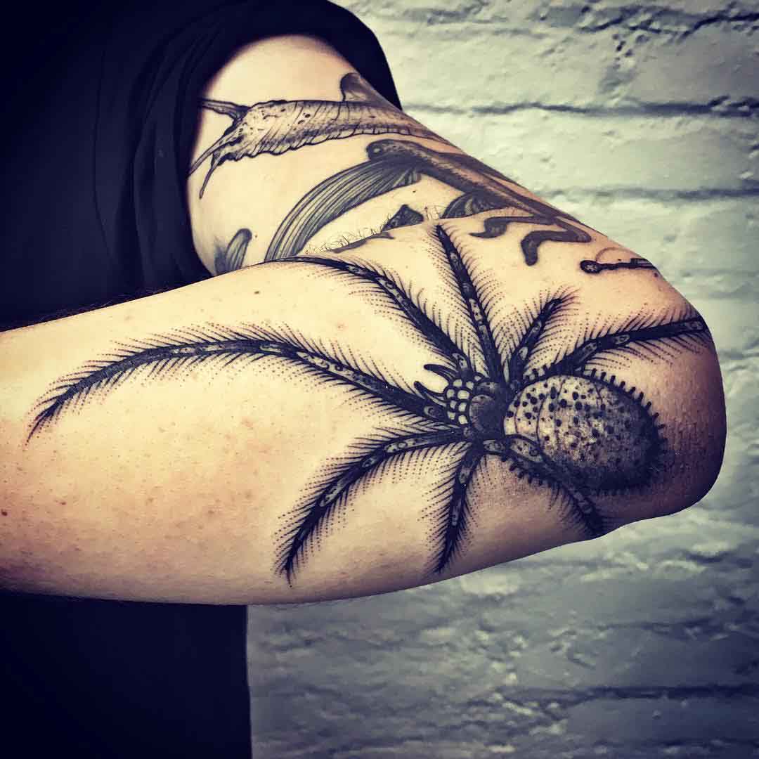 elbow tattoo spider