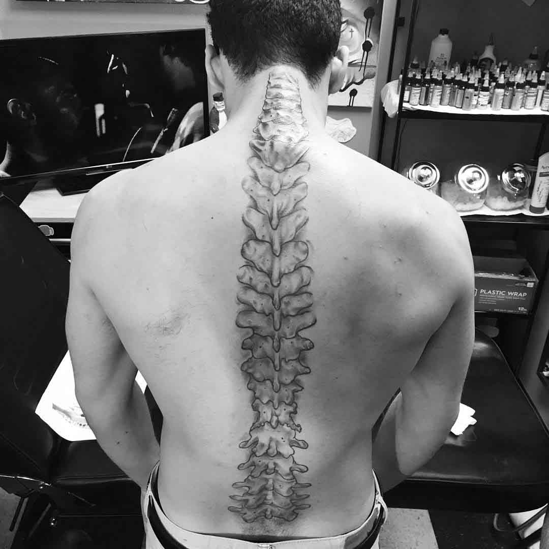 Anatomical Spine Tattoo by millertattoo617