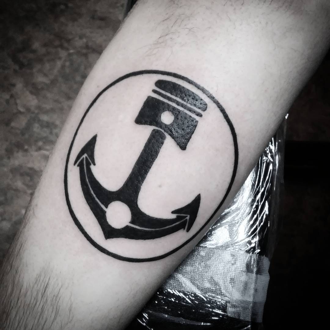 Anchor Piston Tattoo by _davegee