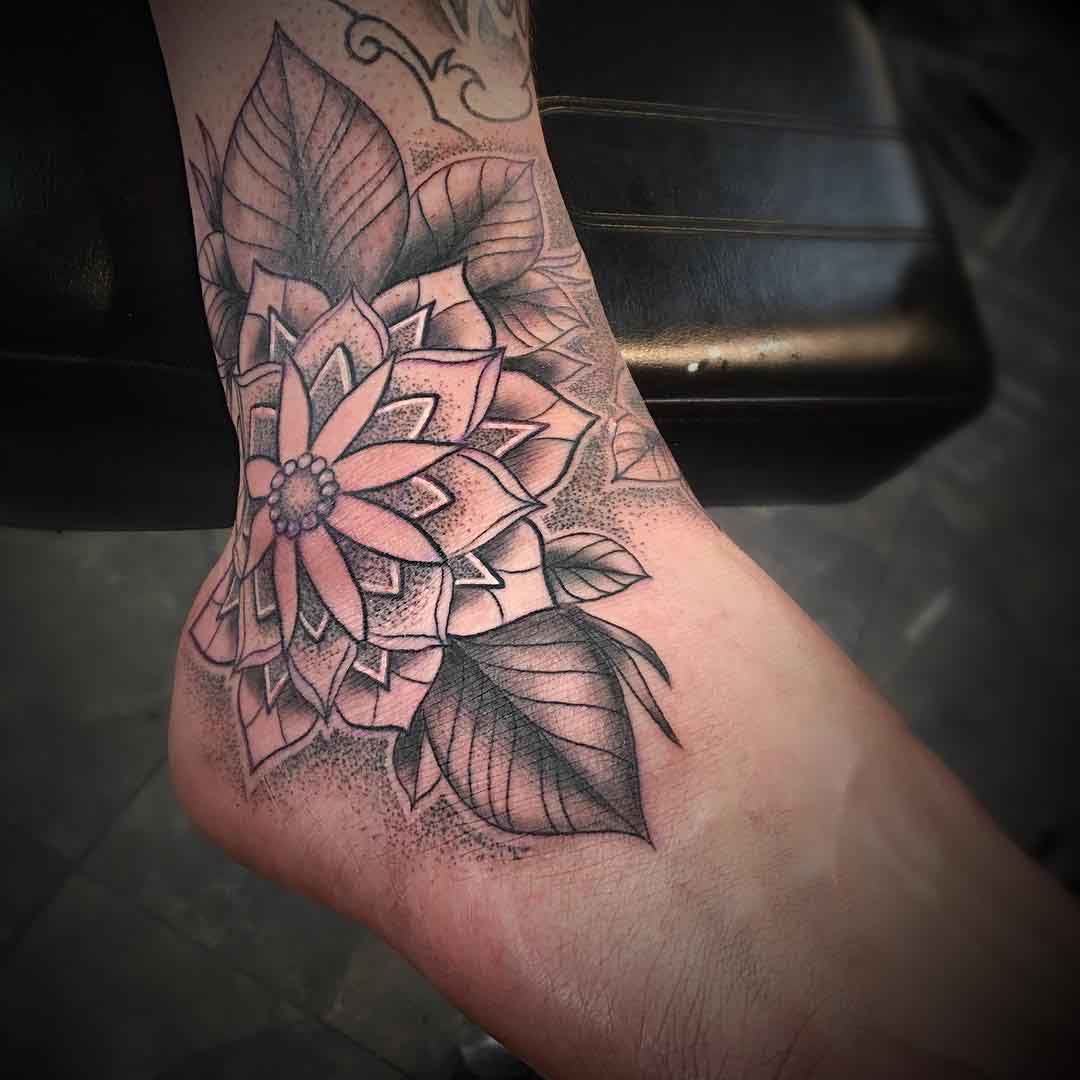 Ankle Flower Tattoo by joseph_pittius
