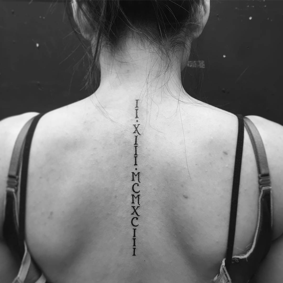 Roman Numerals Back Tattoo by christoferjaime22