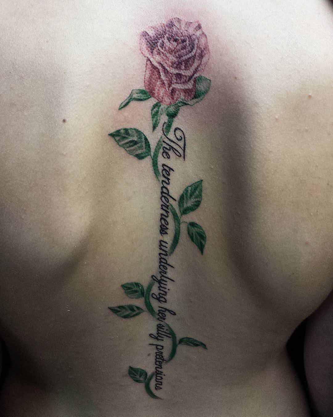 Rose Spine Tattoo by cassidyshay_tattoo