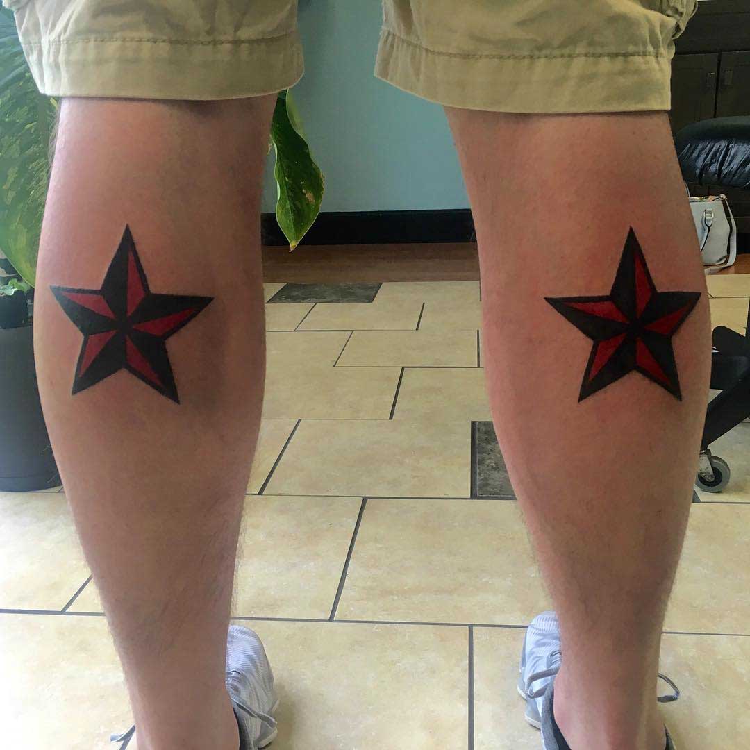Star Tattoos on Calf by samwisecolangelo