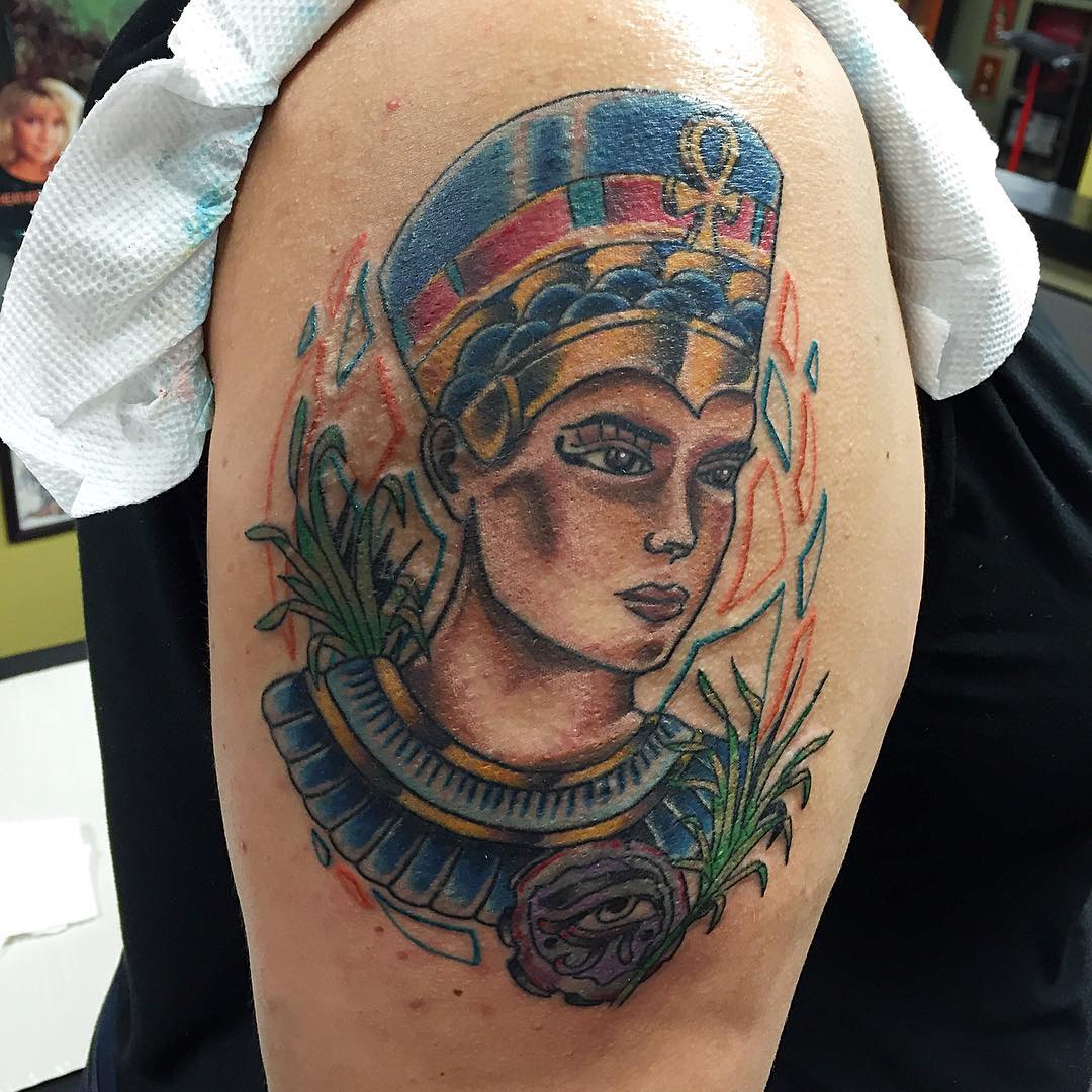 Tattoo of Queen Nefertiti by actionfigurepainter