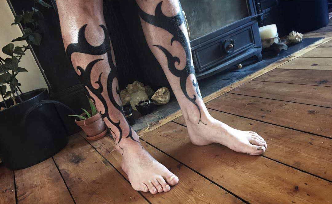 LEg Tattoos Tribal