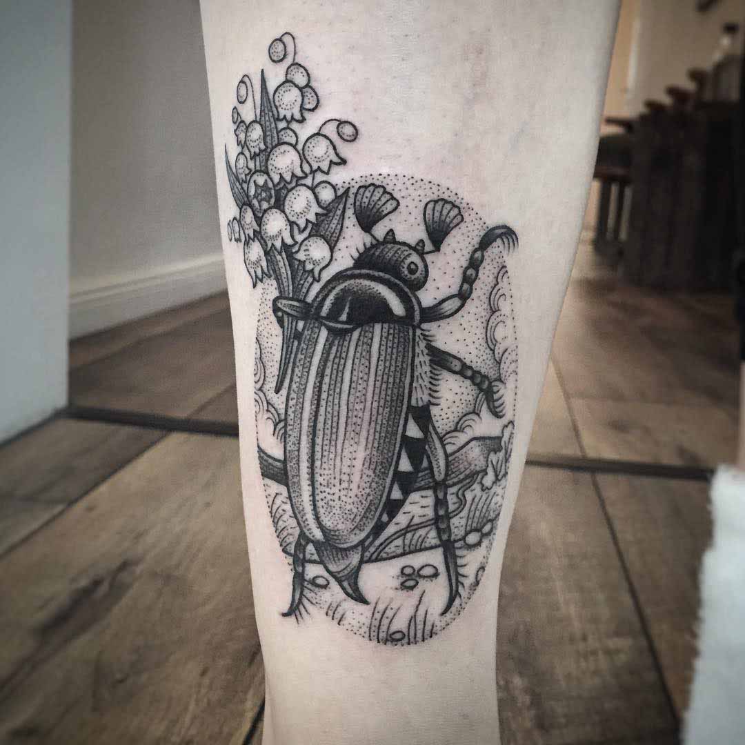 etching tattoo beetle