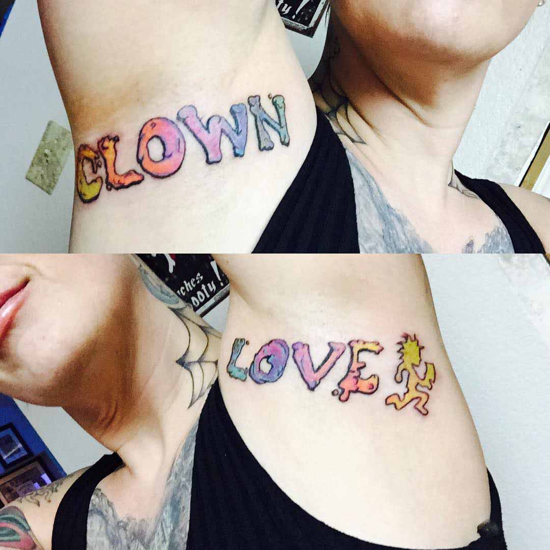Clown Love Armpit Tattoos