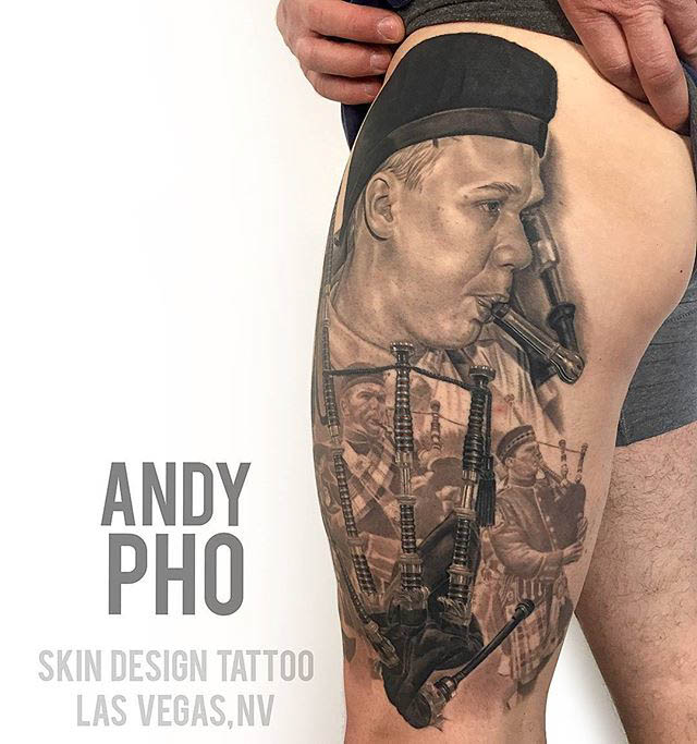 Musician Bagpipes Tattoo by @andypho