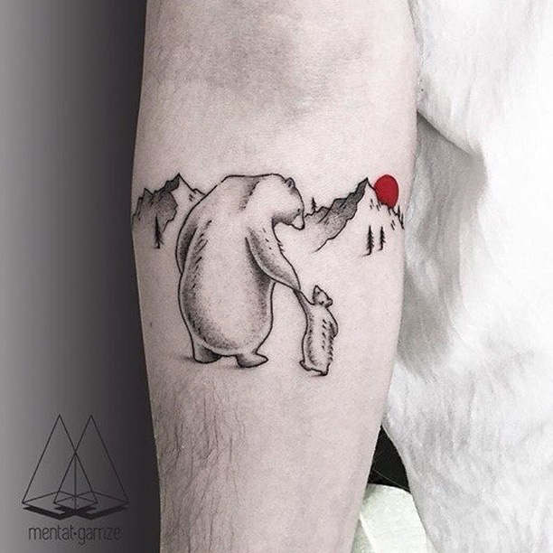 polar bears tattoo on arm