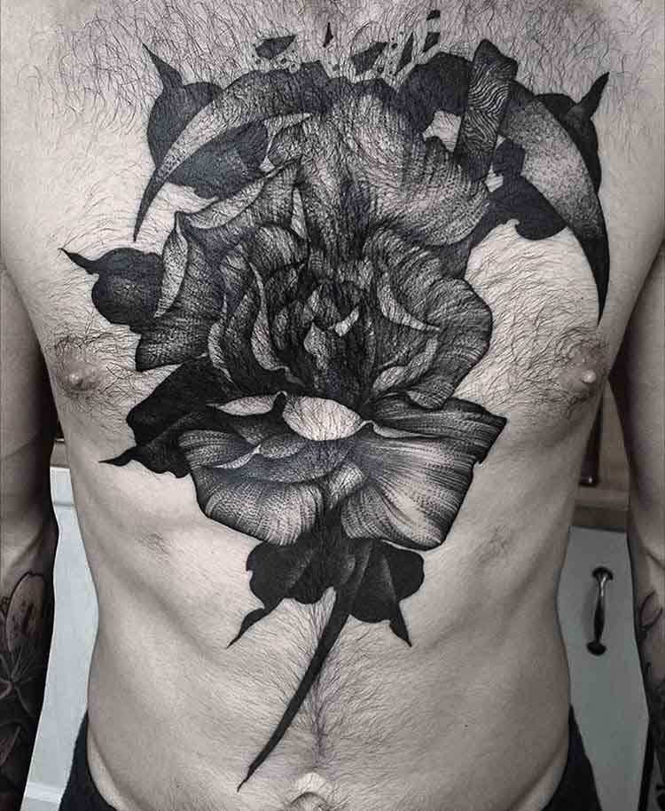 rose tattoo big scale