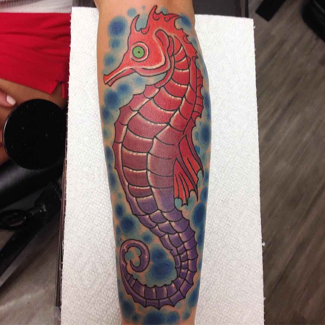 seahorse tattoo psychedelic