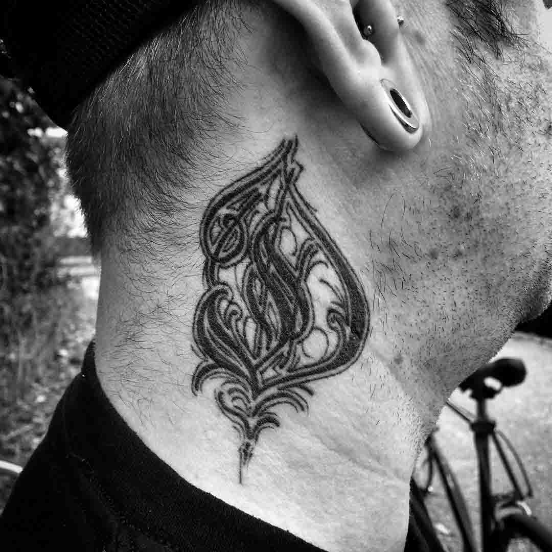 letter d tattoo on neck