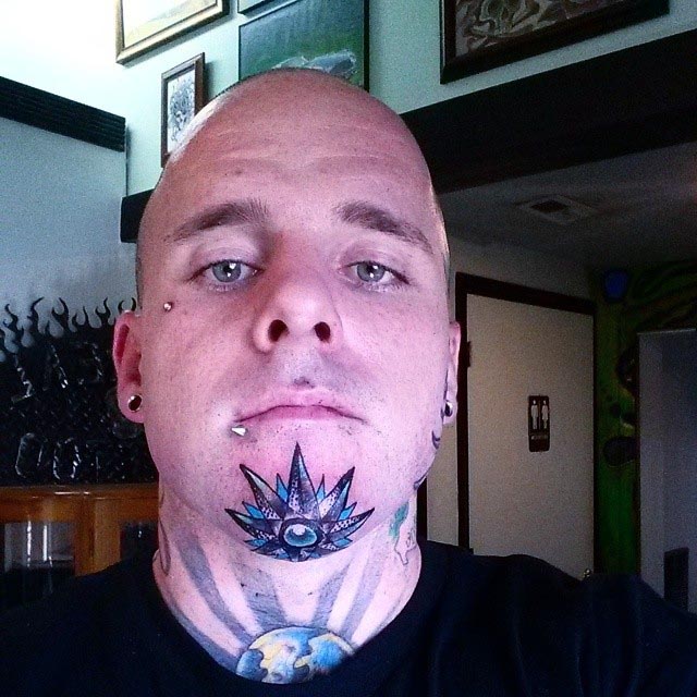Crystal Star Chin Tattoo by joehoppertink