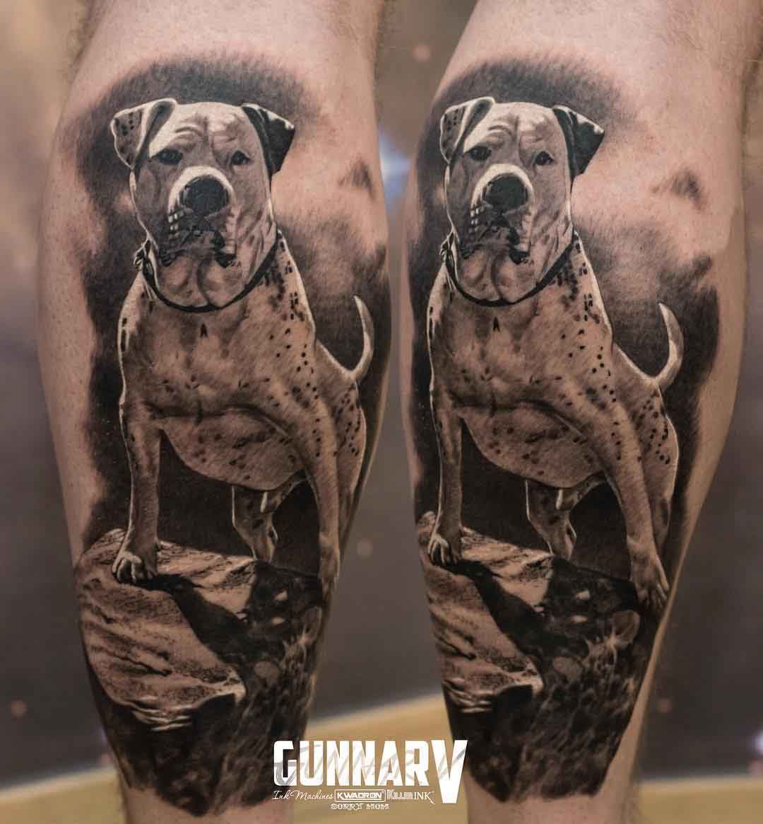 realistic dog tattoo memorial