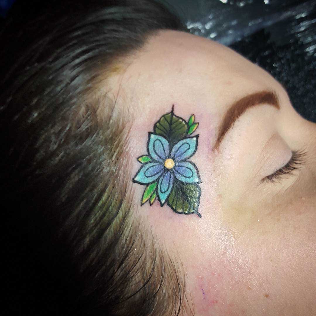 Flower Face Tattoo by Paula Castle