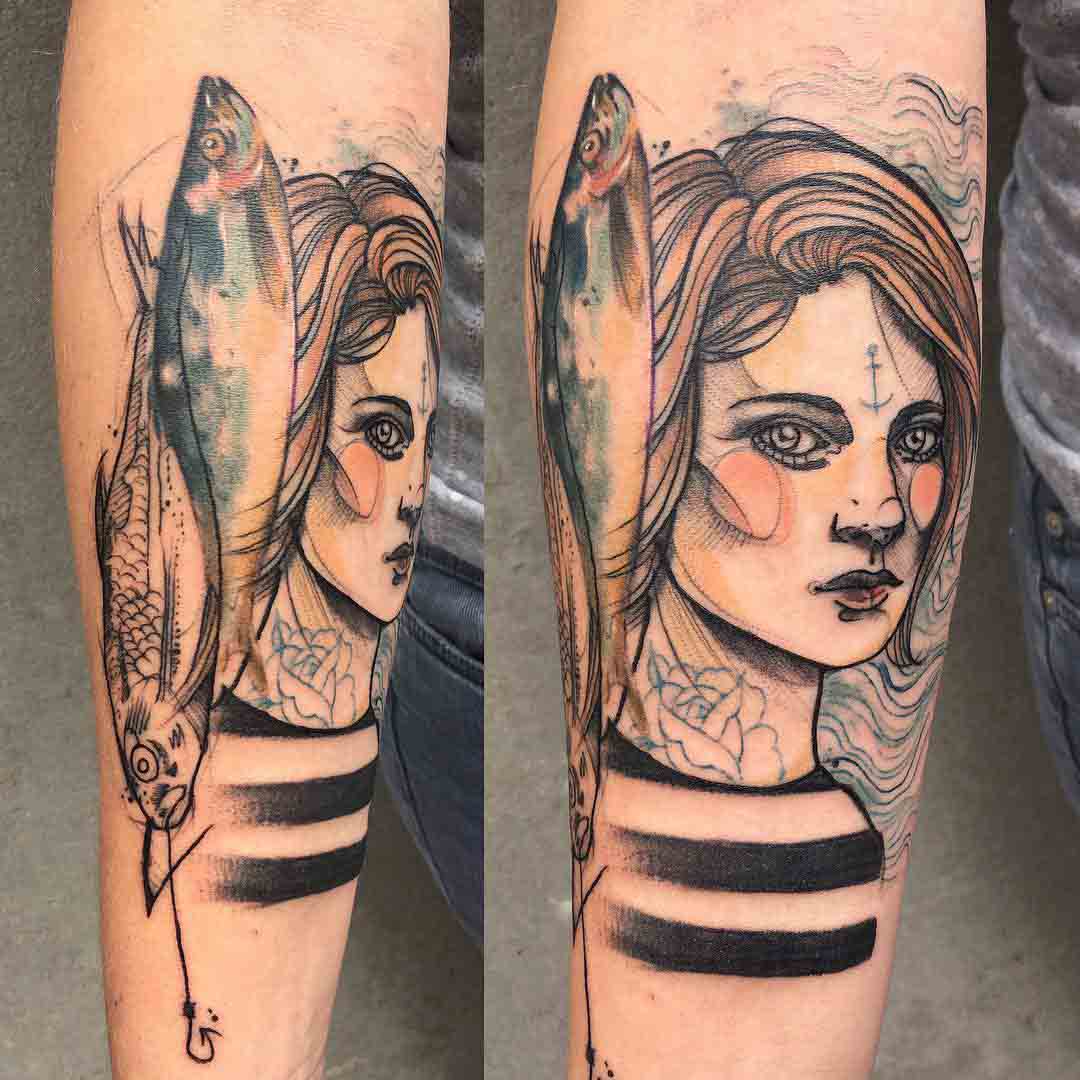 mautical sailor girl tattoo