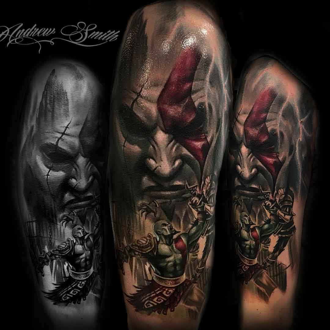 God of War Tattoo on Shoulder.