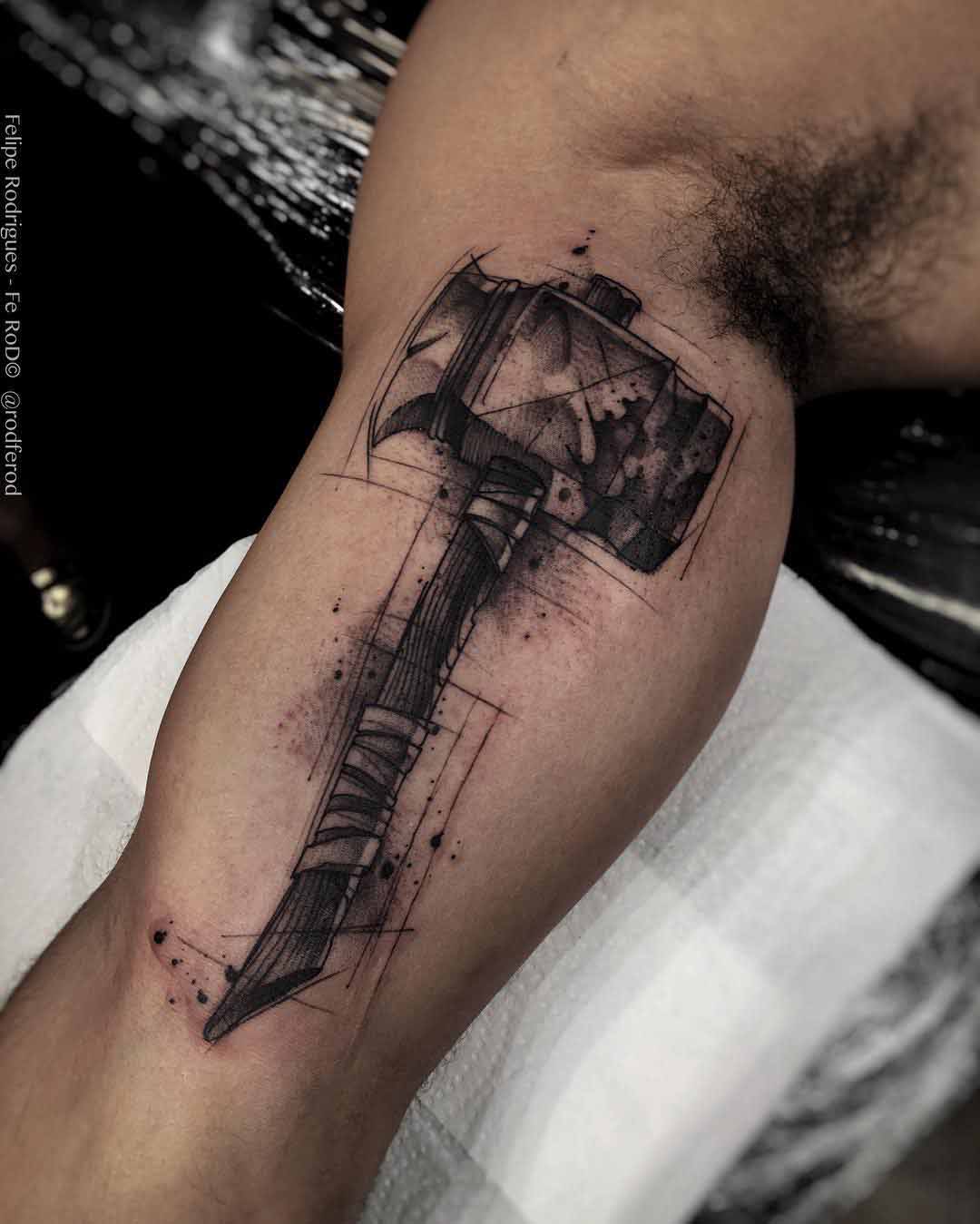 bicep tattoo hammer