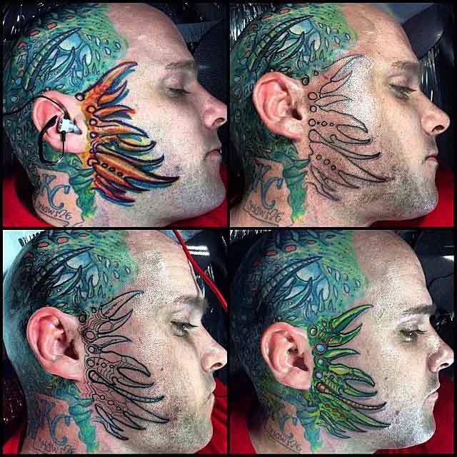 Head And Face Tattoos by @surrealtattoo