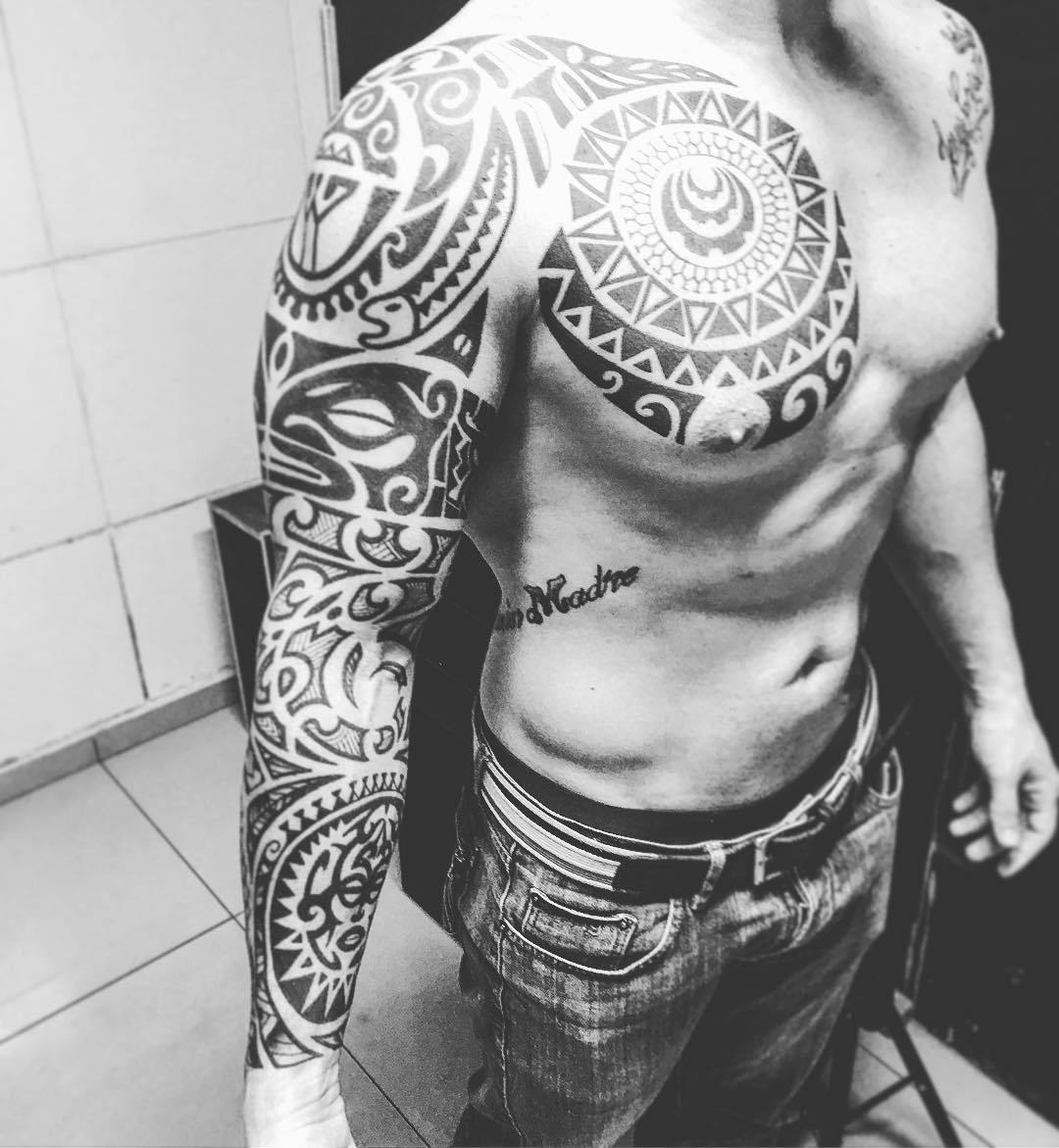 Maori Sleeve Tattoo by Realfamilia Tattoo