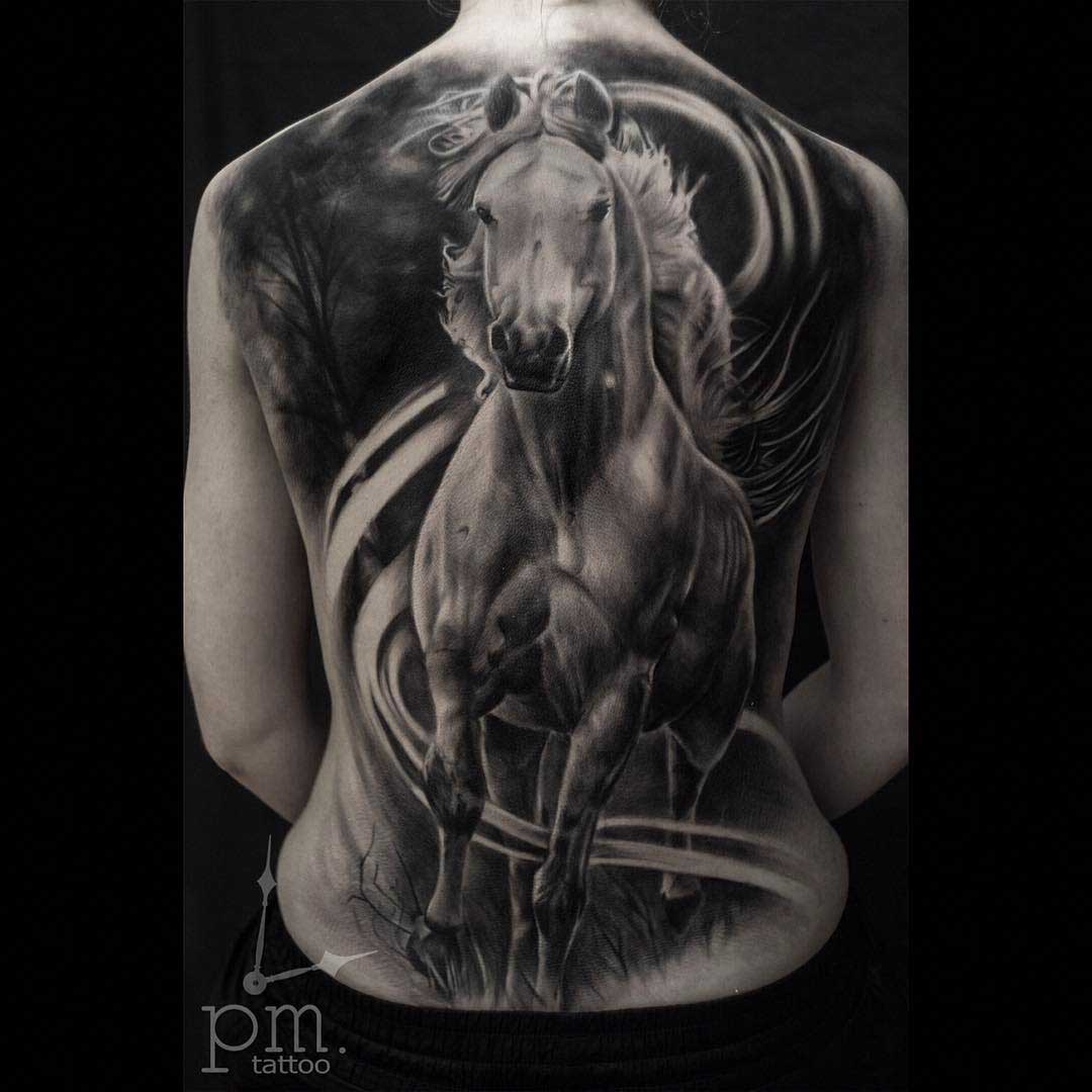 full back horse tattoo