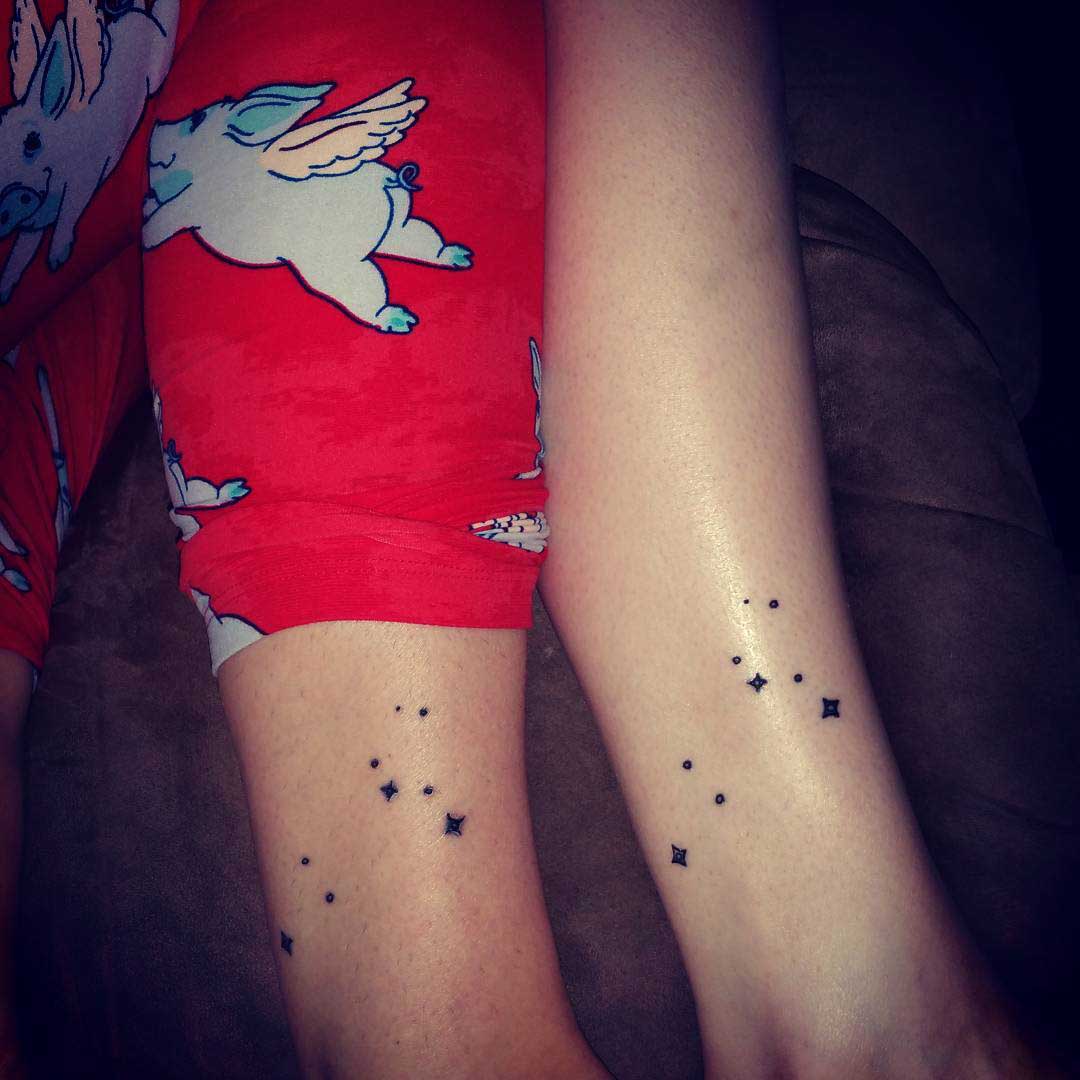 Small Stars Tattoos for Sisters