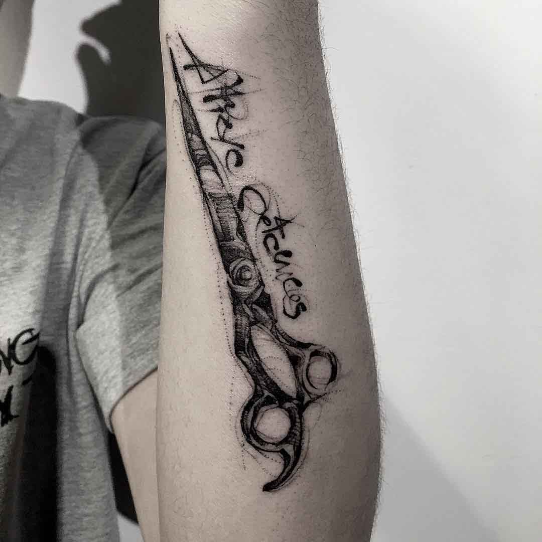 arm tattoo scissors