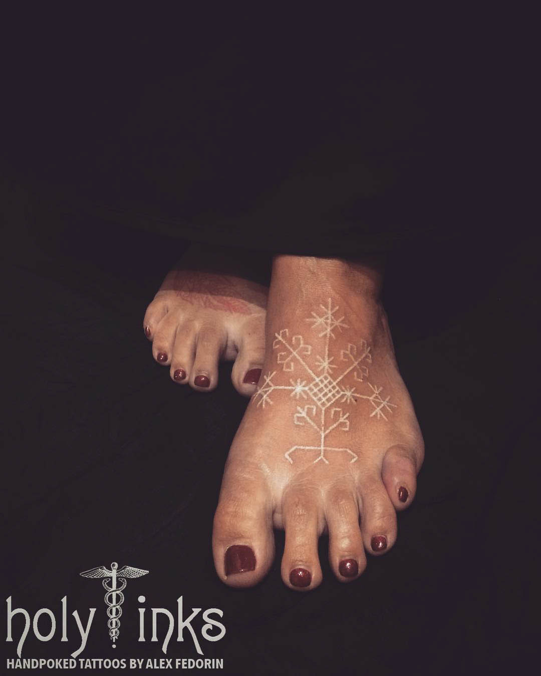 White Foot Tattoo by Alex Fedorin