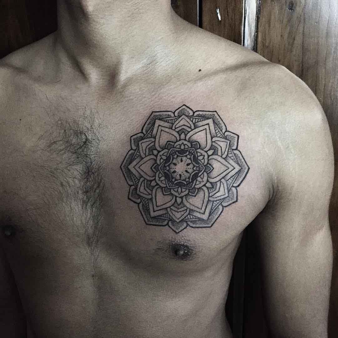 chest tattoo mandala