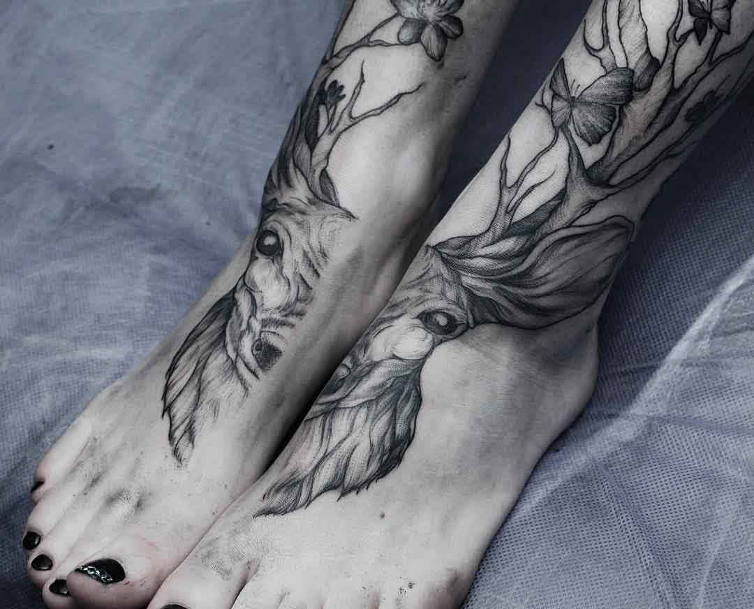 deer foot tattoo matching