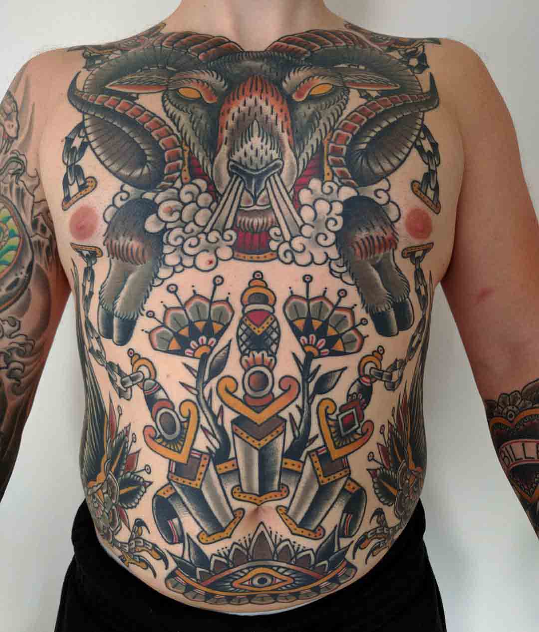 neo traditional full torso tattoos