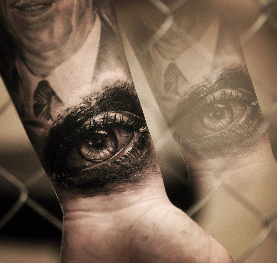 Eye tattoo on wrist
