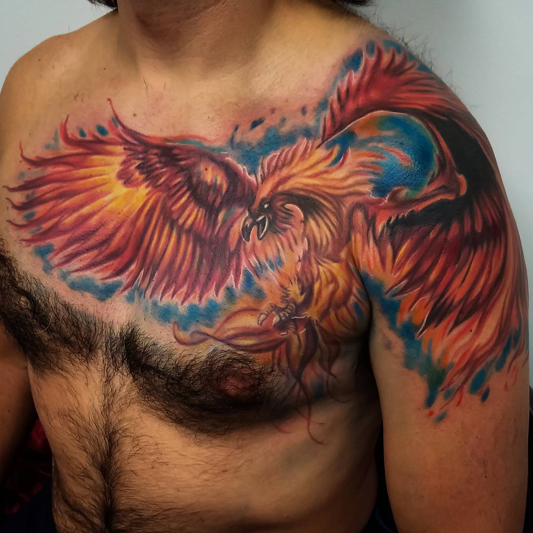 cool phoenix tattoo by Ryan Methric