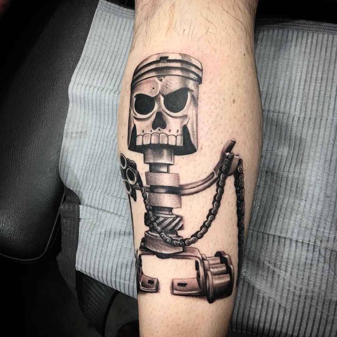 robot tattoo piston