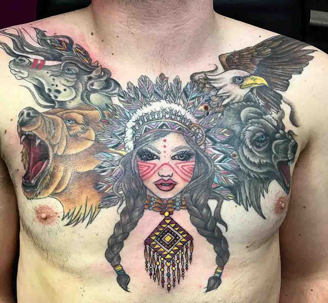 chest tattoo Indian