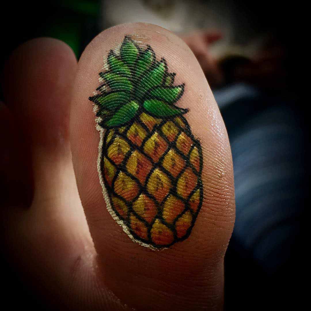 Pineapple Tattoo On Toe Bottom Danny Pacheco