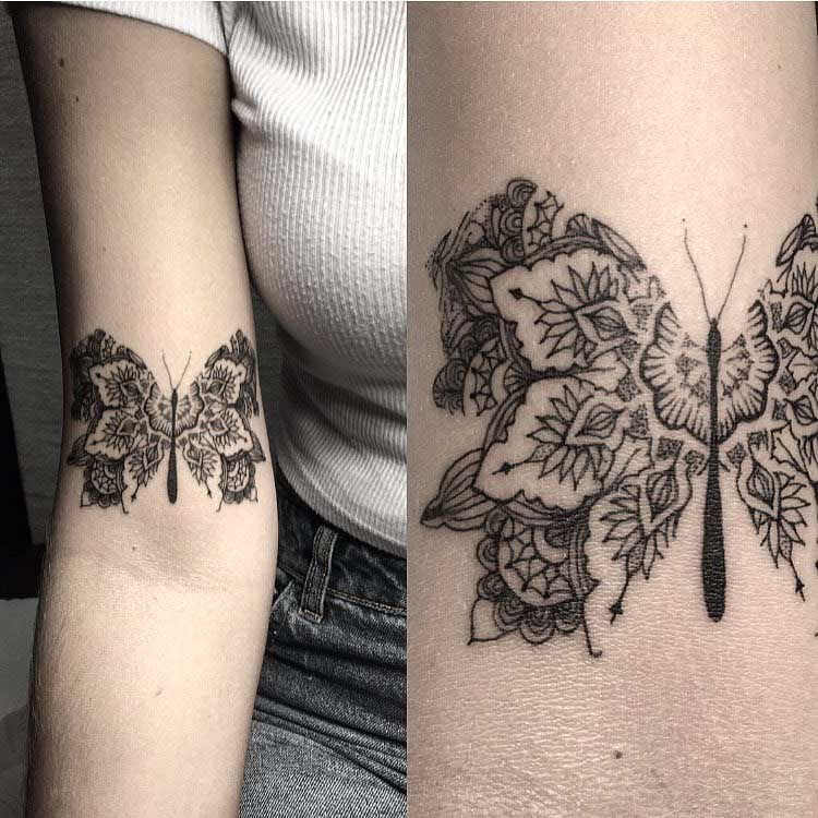 mandala tattoo butterfly