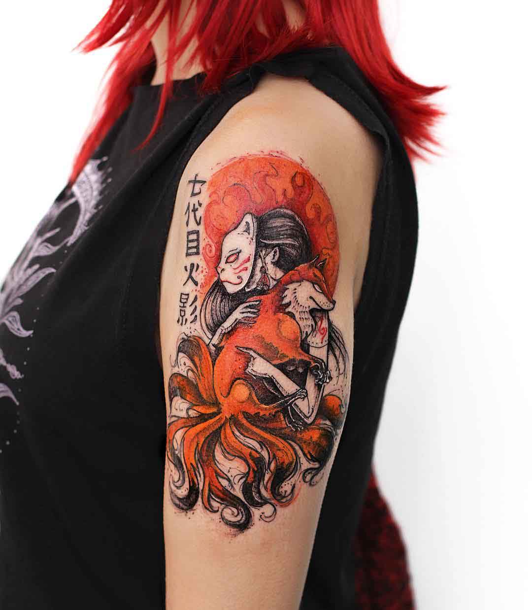 shoulder tattoo Kitsune