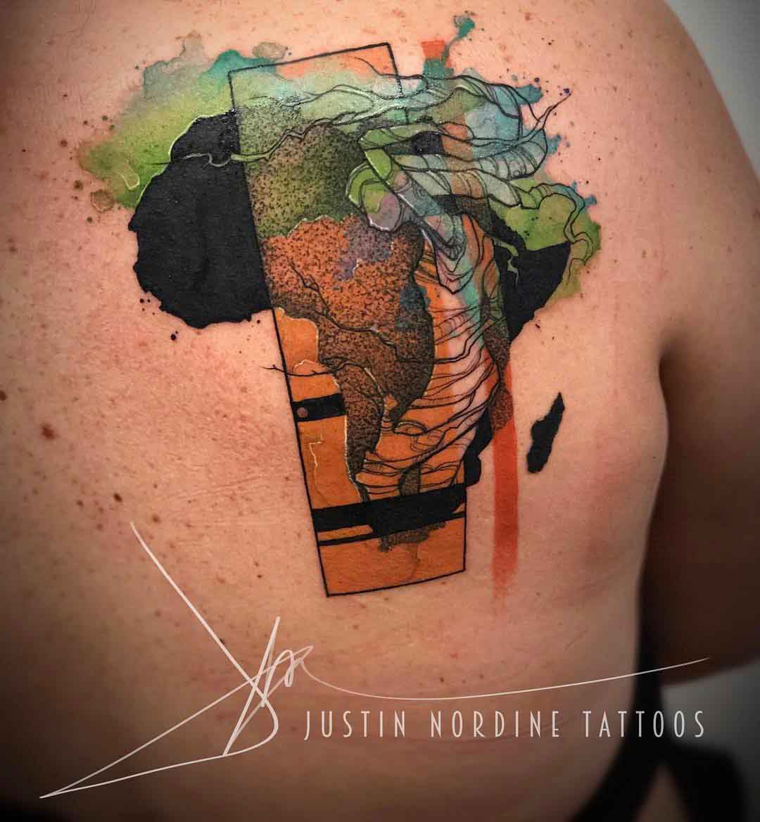 shoulder blade africa tattoo