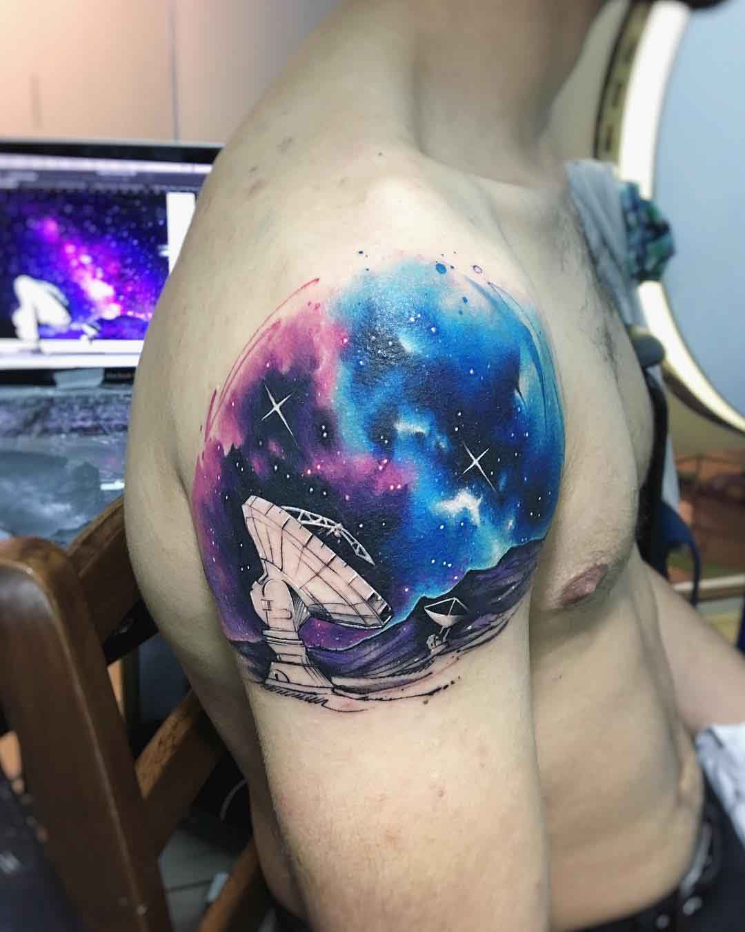 shoulder tattoo astronomy research